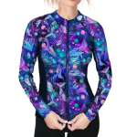 Woman's Zip-Up Cosmic Whale Rashguard