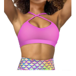 Eco-friendly Sunset Pink Bikini Sports Bra Hybrid