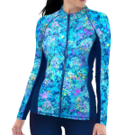 Woman's Zip-Up Psychedelic Mermaid Rashguard