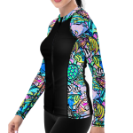 Eco-friendly Neon Fish Frenzy Full Zip Up Rash Guard