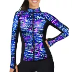 Eco-friendly Full Zip Up Galaxy Whale Shark Rash Guard