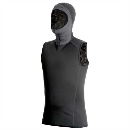 BARE EXOWEAR Hooded Vest Unisex - Black - 2XL