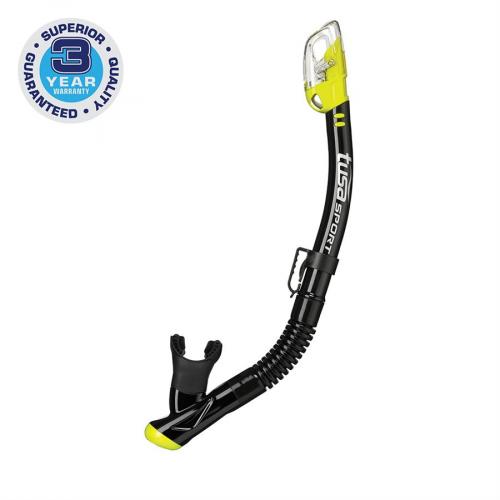 TUSA SPORT ADULT DRY SNORKEL - BLACK/YELLOW