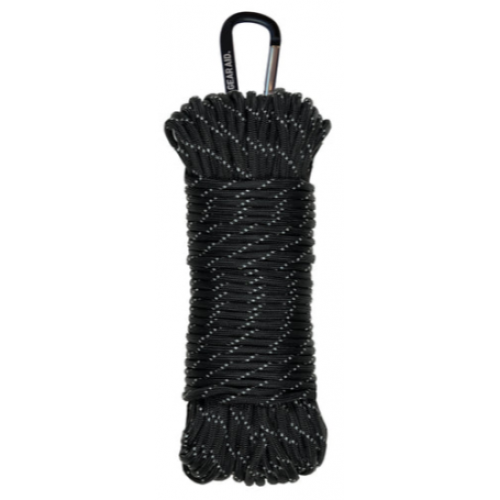 550 Paracord 100' Black/Reflective
