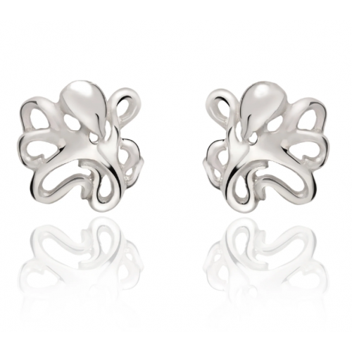 Octopus Earrings Sterling Silver