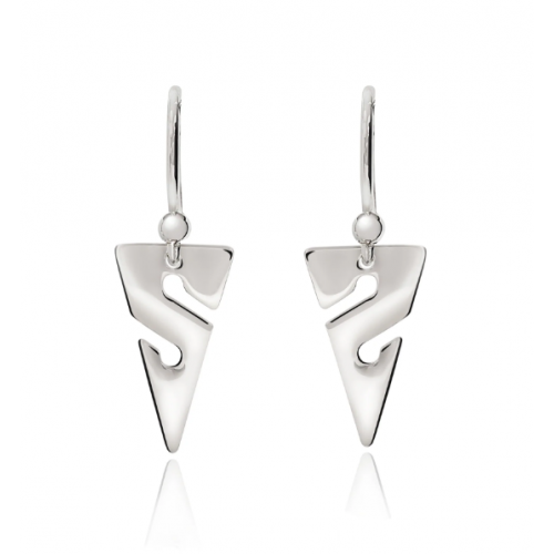 Line Arrow Sterling Silver Drop Earrings