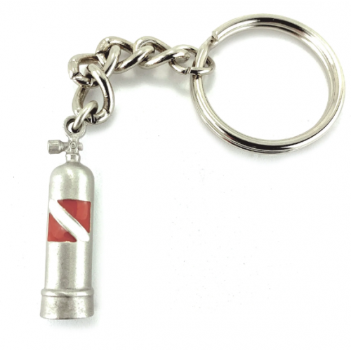 Scuba Tank Keychain with Dive Flag