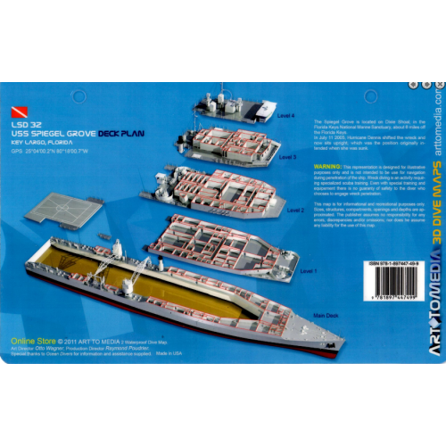 Spiegal Grove Deck Key Largo - 3D Dive Site Card