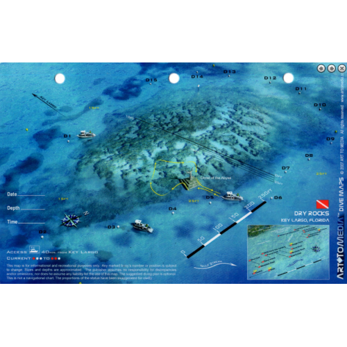 Dry Rocks / Christ of the Abyss Key Largo - 3d Dive Site Card