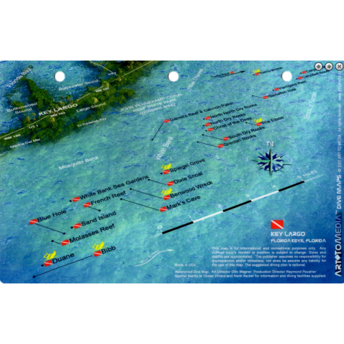 Grecian Rocks Key Largo - 3D Dive Site Card