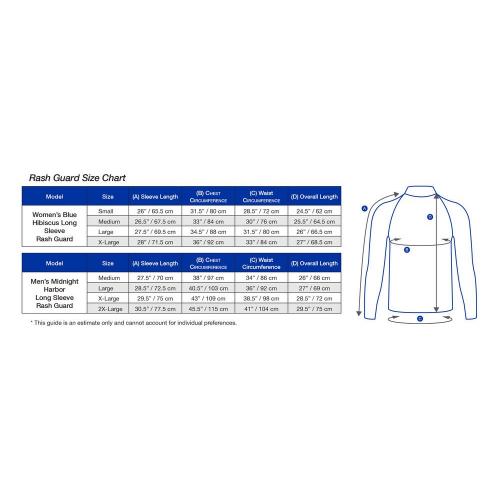 Rash Guard, Blue Hibiscus