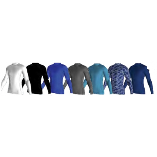 MEN'S LONG SLEEVE RASH GUARD - WHITE