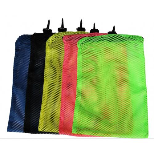 10" X 14" MESH BAG WITH ZIPPER AND CLIP - ASSORTED COLORS
