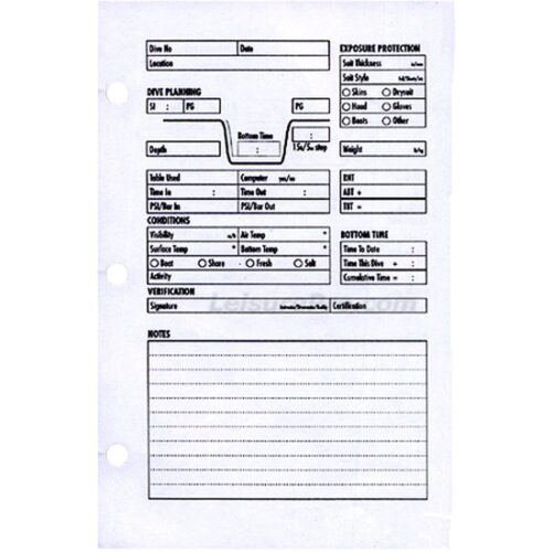 Refill pages for #1719 zippered log book