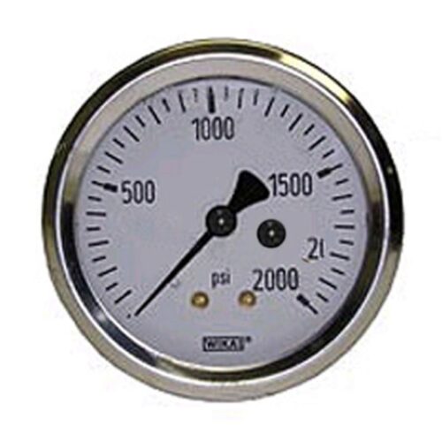 0-2000 PSI Liquid Filled Gauge with Back Post