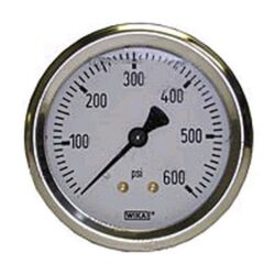 0-600 PSI Liquid Filled Gauge with Back Post