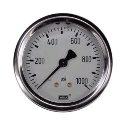 0-1000 PSI Liquid Filled Gauge with Back Post