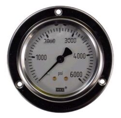 0-6000 PSI Liquid Filled Gauge with Back Post & Flange