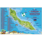 Curacao Map & Fish ID Card
