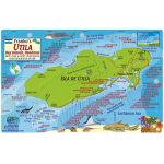 Utila Honduras Map & Fish ID Card