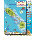 St. Kitts & Nevis Map & Fish ID Card