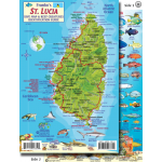 St. Lucia Map & Fish ID Card