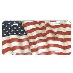 American Flag License Plate - Metal