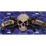 Salty Bones on Blue Water License Plate - Metal