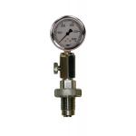 DIN Tank Checker with 6000 PSI Liquid Filled Gauge & Bleed Screw