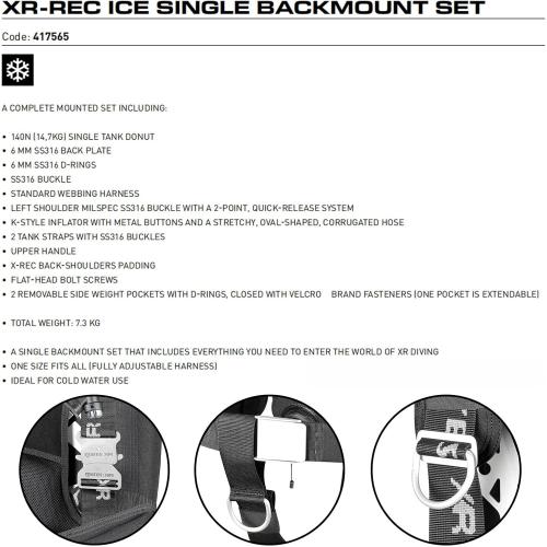 MARES XR-REC ICE SINGLE BACKMOUNT SETMARES