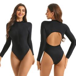 One-Piece Zippered Swim/Surf wear Circle Back