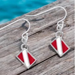 STERLING SILVER DIVE FLAG EARRINGS