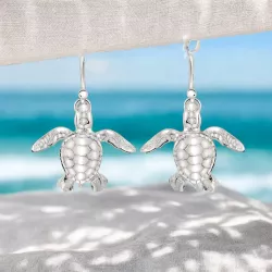 STERLING SILVER Sea Turtle EARRINGS