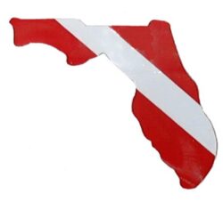 Geographical Dive Flag Sticker FLORIDA  4''