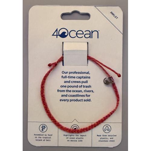 Classic Braided Anklet - Pink & Coral Multi