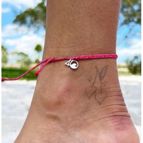 Classic Braided Anklet - Pink & Coral Multi