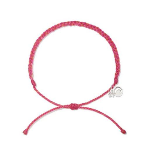 Classic Braided Anklet - Pink & Coral Multi
