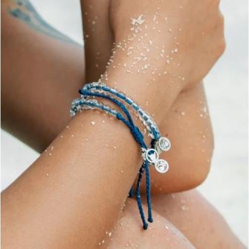 Signature Blue Beaded Bracelet - Blue - 4Ocean