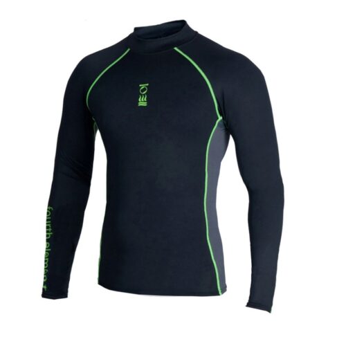 HYDROSKIN MENS L/S TOP BLACK/GREEN XXLARGE