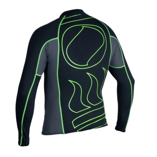 HYDROSKIN MENS L/S TOP BLACK/GREEN XXLARGE