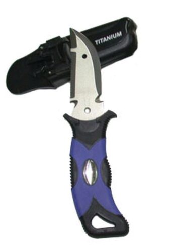 STAINLESS STEEL BC KNIFE - DOUBLE HOOK - PLASTIC SHEATH