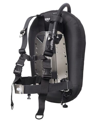 Backplate w/ Harness and 30 lb Donut w/inflator & RE Valve, Black