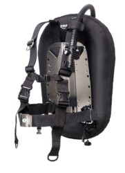 Backplate w/ Harness and 30 lb Donut w/inflator & RE Valve, Black