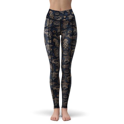 WOMENS LEGGINGS OCEAN MANDALA L