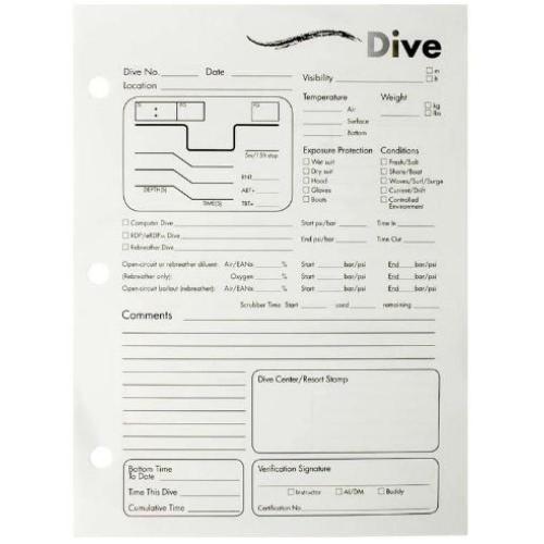 PADI Log Refill Pages - 50 pgs