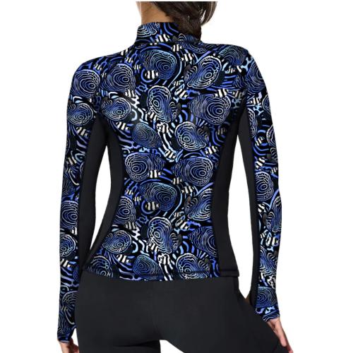 WOMENS ZIP RASH GUARDS ANGELFISH HYPNOSIS SM