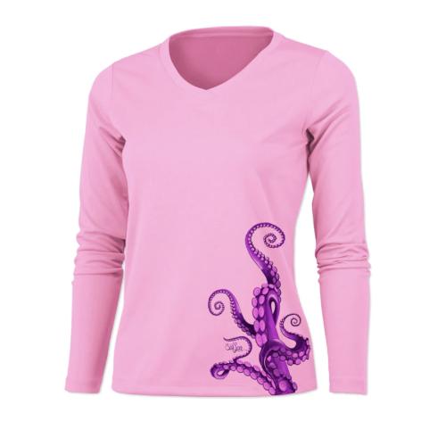 Octo Legs Purple Side Wrap L/S Light Pink XL