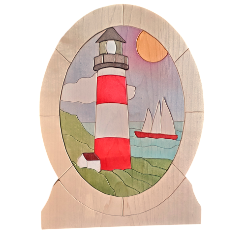 Lighthouse Wood Art by Marc - 11 " x 14.75" H