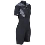 3MM THERMAXX SZ 8 SS FRONT ZIP SHORTY, BLACK/LAVENDER