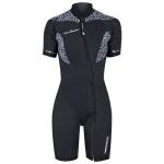 3MM THERMAXX  SZ 12 SS FRONT ZIP SHORTY, BLACK/LAVENDER